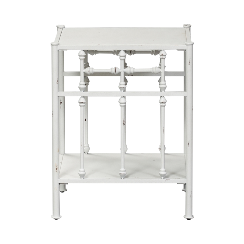 Vintage Series Metal Open Night Stand - Antique White