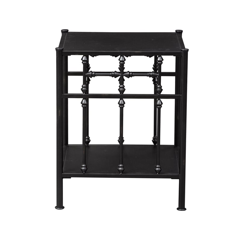 Vintage Series Metal Open Night Stand - Black