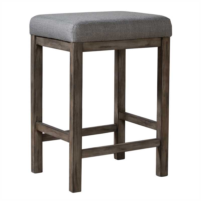 Liberty Furniture Hayden Way Upholstered Console Stool in Medium Gray