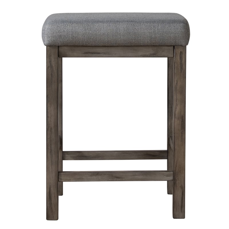 Liberty Furniture Hayden Way Upholstered Console Stool in Medium Gray