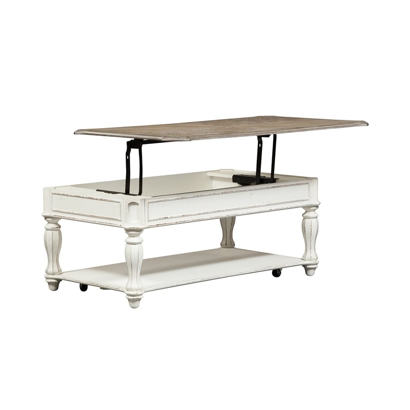 Liberty Furniture Magnolia Manor Lift Top Cocktail Table - Antique White