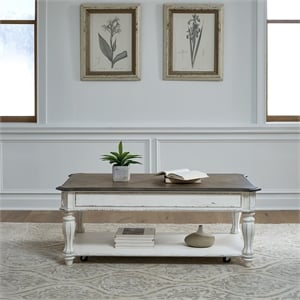 Liberty Furniture Magnolia Manor Lift Top Cocktail Table - Antique White