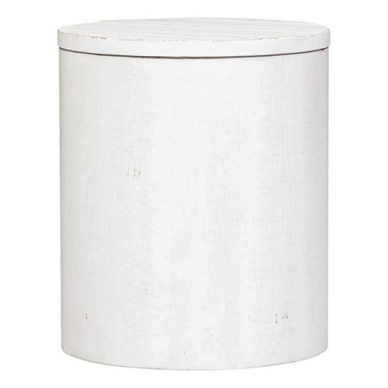 Liberty Furniture Modern Farmhouse White Drum End Table