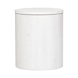 modern farmhouse white drum end table