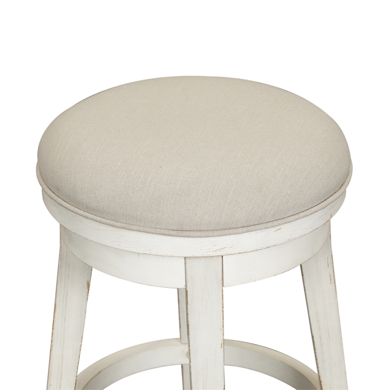 Modern Farmhouse Flea Market White Console Swivel Stool