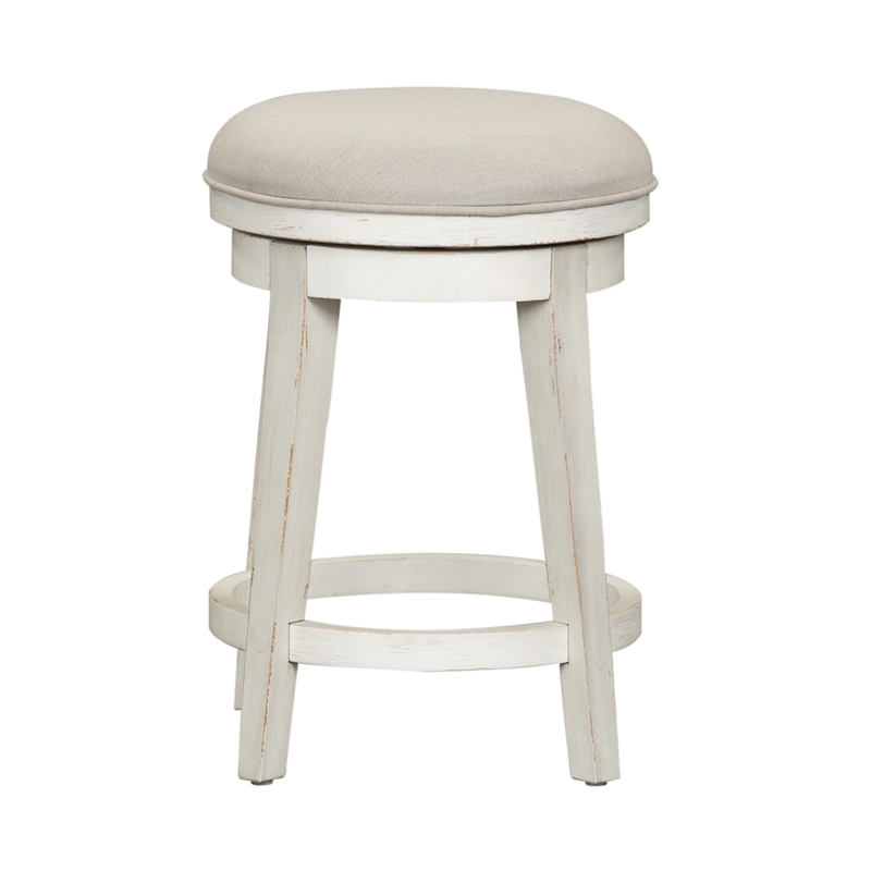 Modern Farmhouse Flea Market White Console Swivel Stool