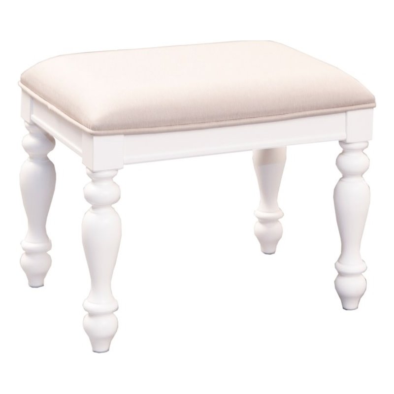 Summer House I White Vanity Stool