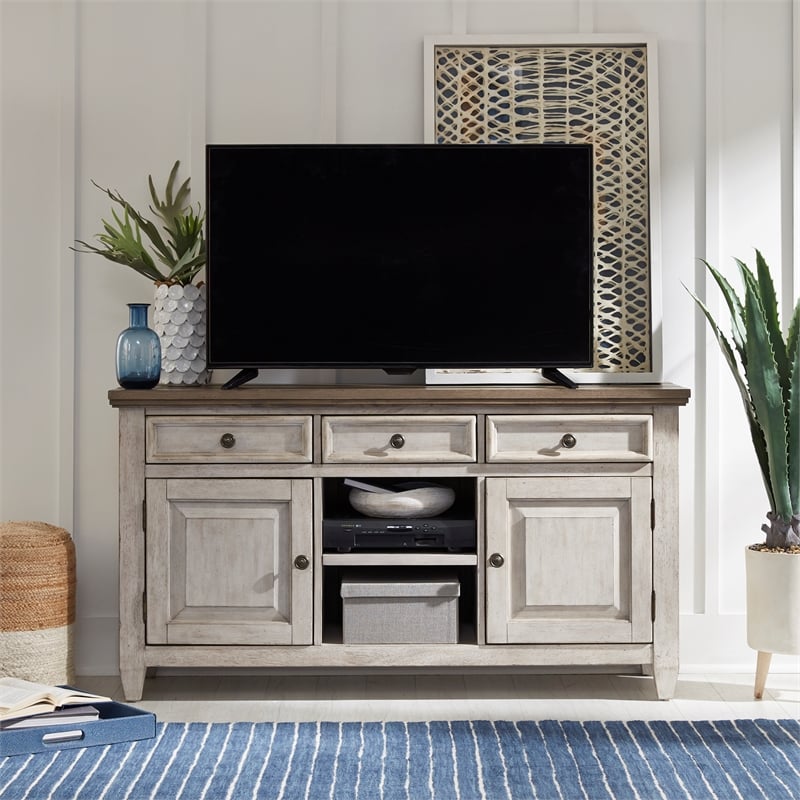 Heartland White 56 Inch Tile TV Console