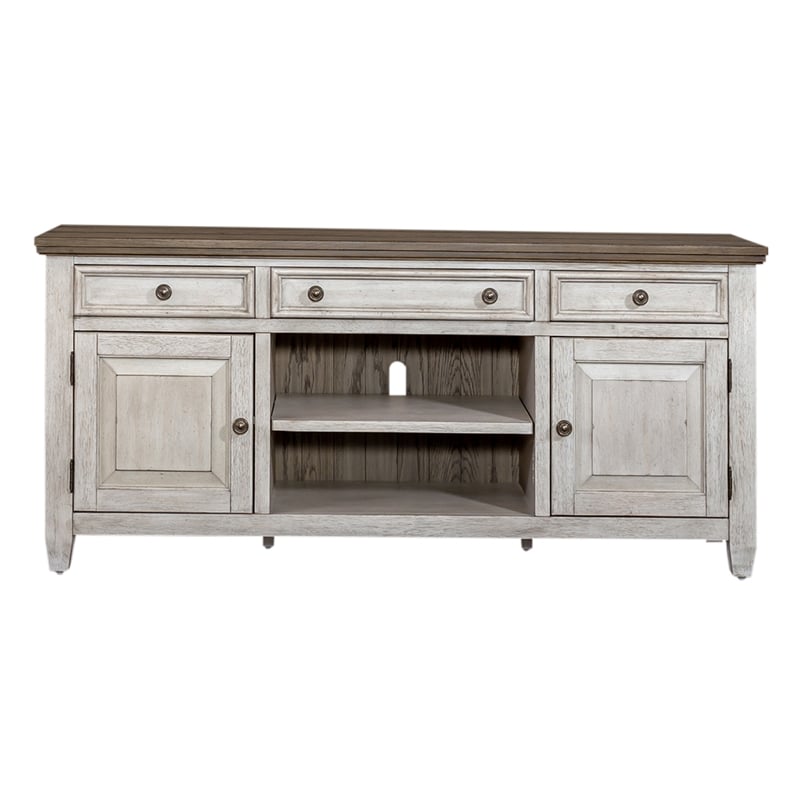 Liberty Furniture Heartland 66 Inch Tile TV Console - Antique White