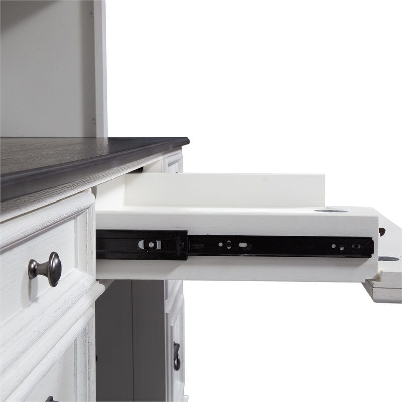 Liberty Furniture Allyson Park White Credenza & Hutch Home Office Desk