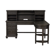 Harvest Home Black L Shaped Desk Set