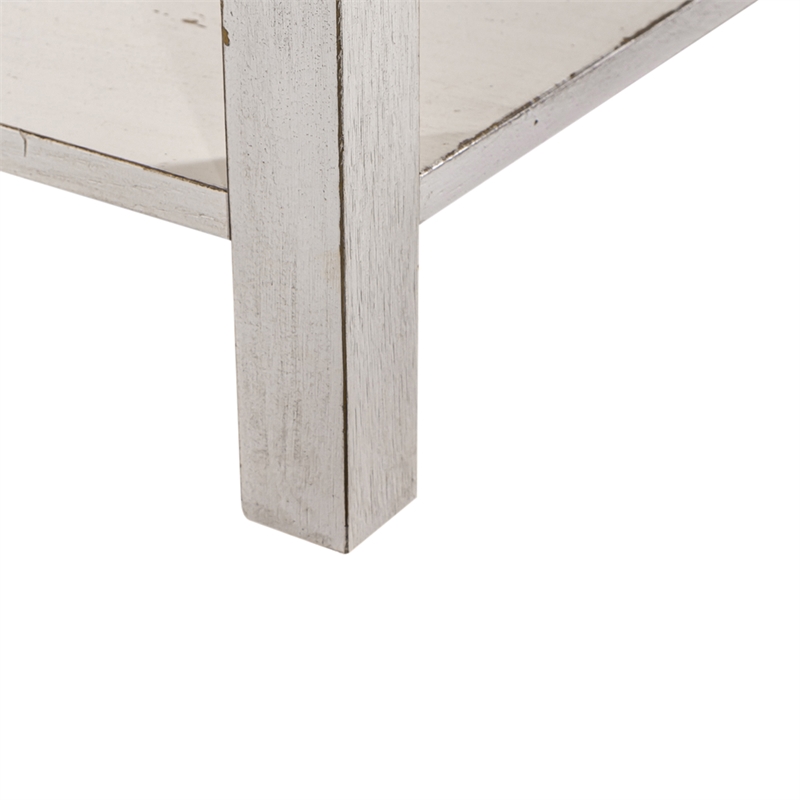 modern farmhouse white drawer chair side table