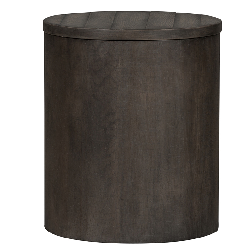 Modern Farmhouse Dark Gray Drum End Table