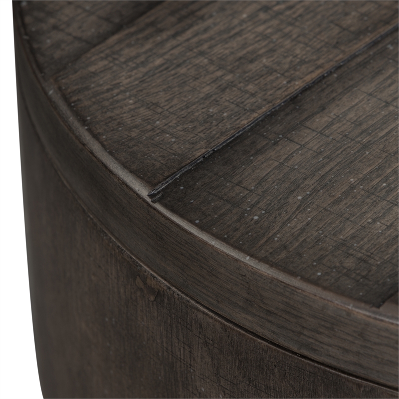 Modern Farmhouse Dark Gray Drum End Table
