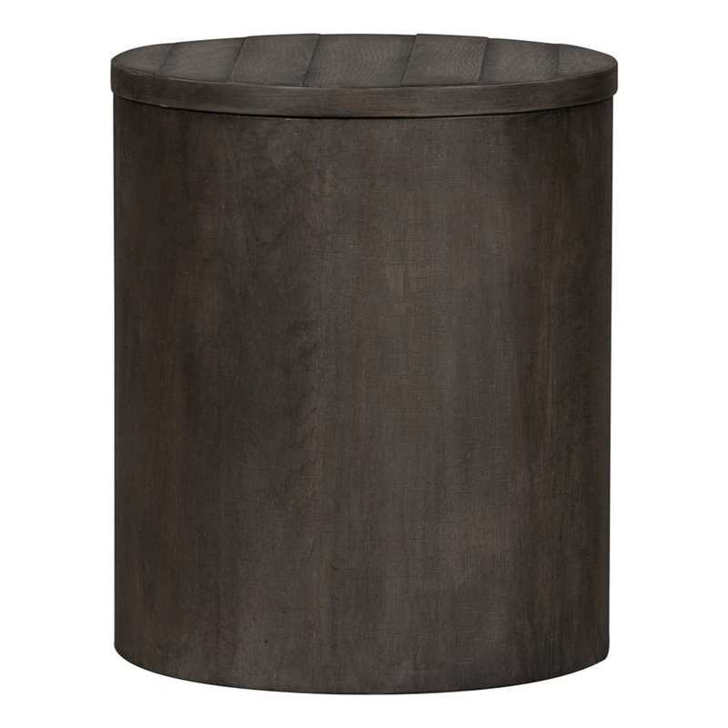 Modern Farmhouse Dark Gray Drum End Table