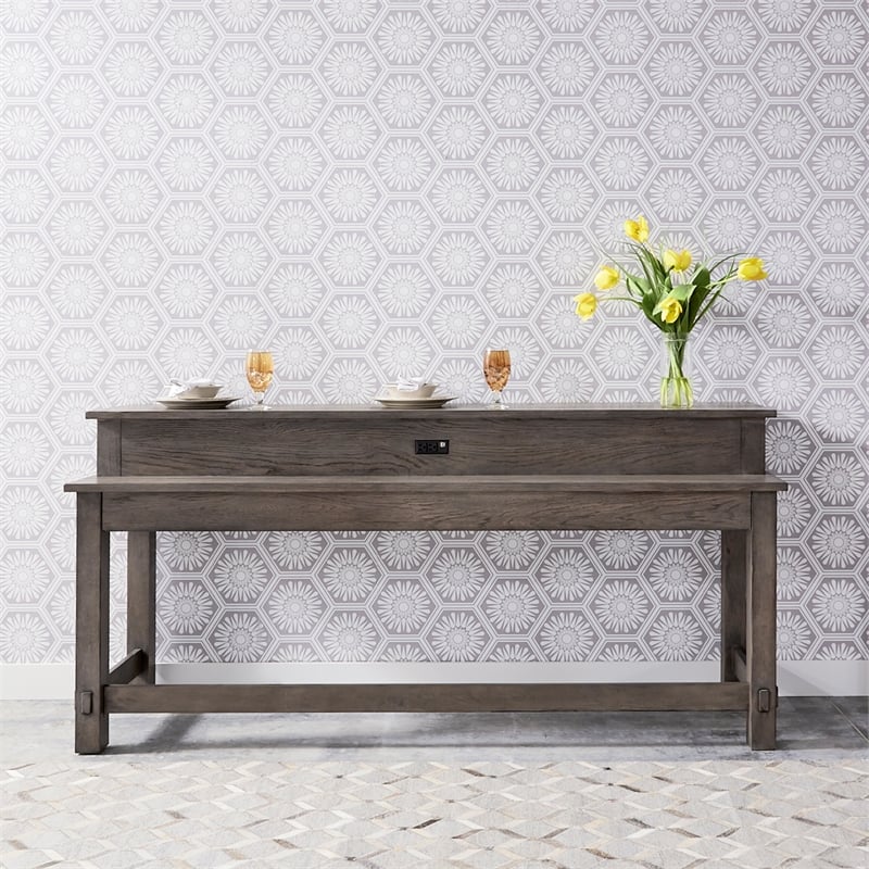 Modern Farmhouse Dark Gray Console Bar Table