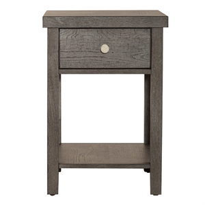Modern Farmhouse Dark Gray Drawer Chair Side Table