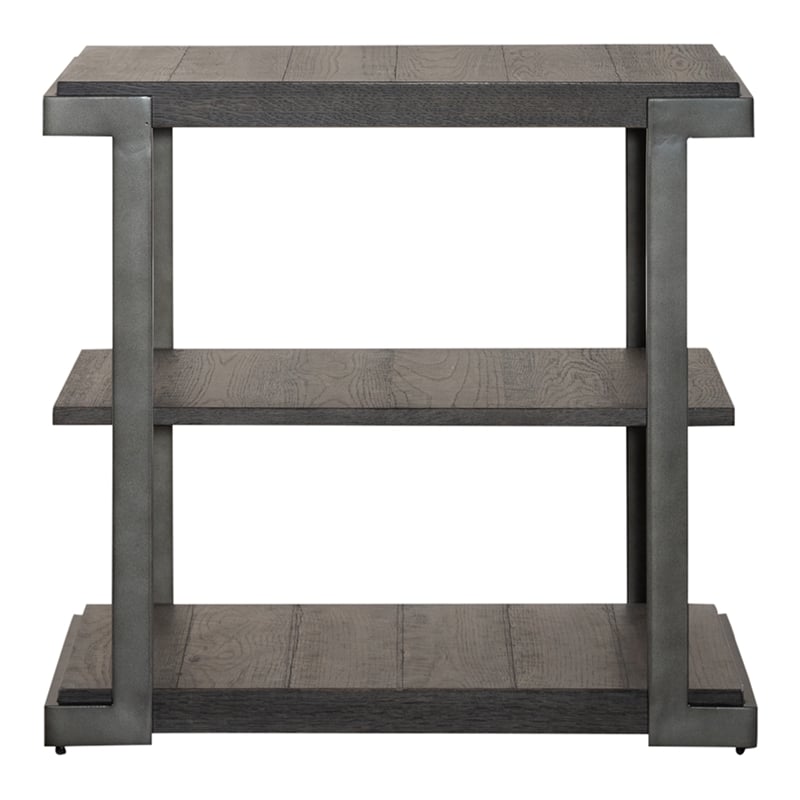 Modern View Medium Gray Tiered End Table