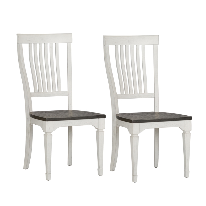 Allyson Park White Slat Back Side Chair (RTA)-Set of 2