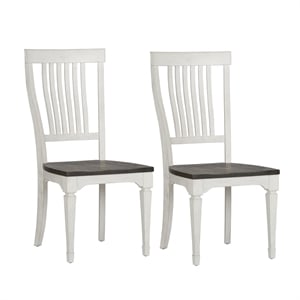 Allyson Park White Slat Back Side Chair (RTA)-Set of 2