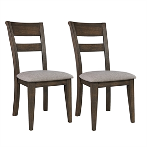 Double Bridge Dark Brown Splat Back Side Chair (RTA)-Set of 2