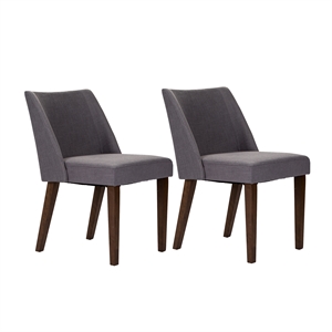 space savers medium brown nido chair - grey  (rta)-set of 2