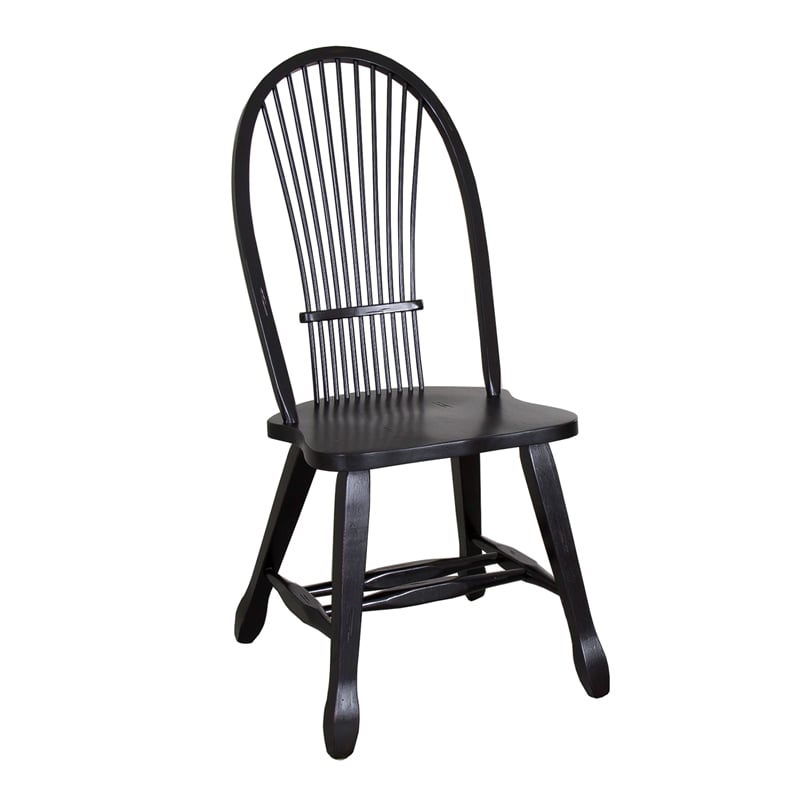 Treasures Sheaf Back Side Chair - Black-Set of 2