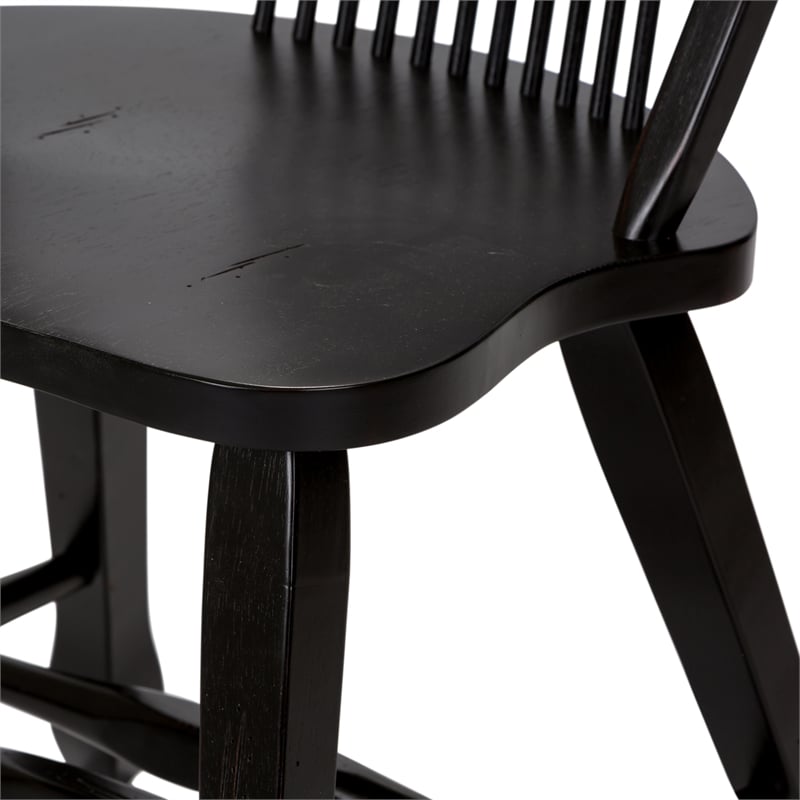 Treasures Sheaf Back Side Chair - Black-Set of 2
