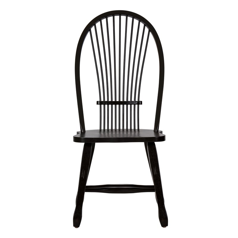 Treasures Sheaf Back Side Chair - Black-Set of 2