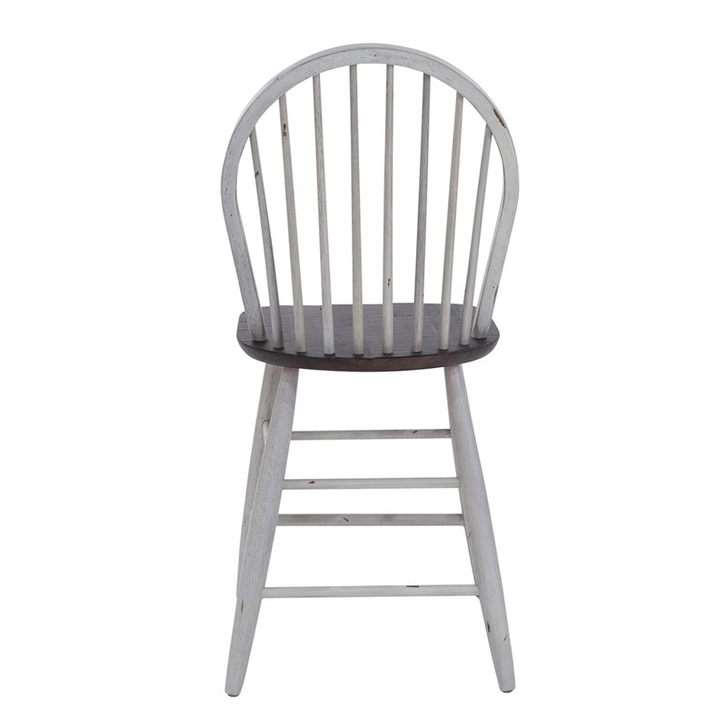 Farmhouse White Windsor Back Counter Chair- Set of 2