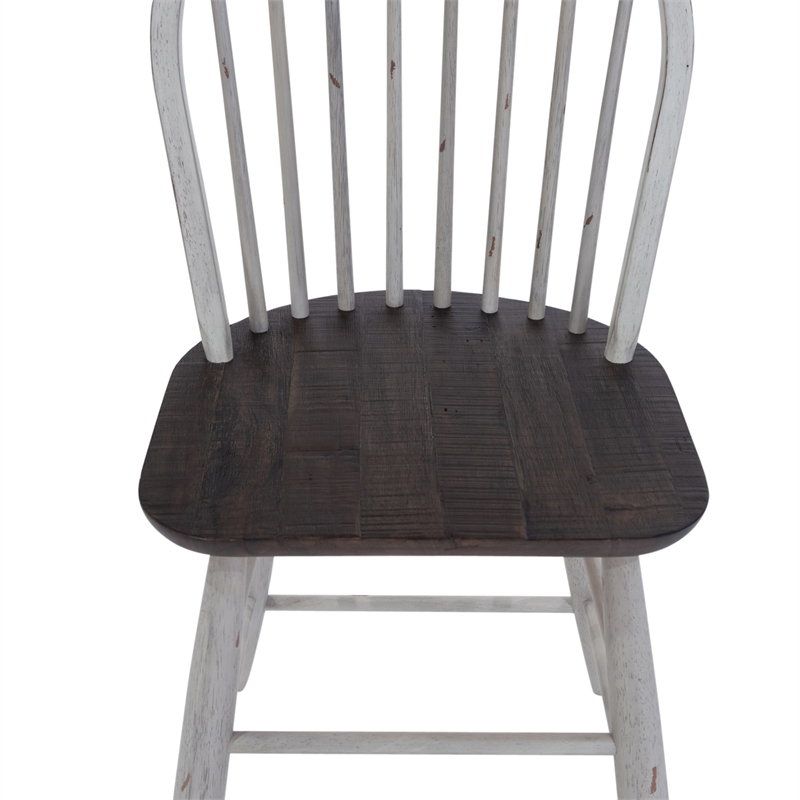 Farmhouse White Windsor Back Counter Chair- Set of 2