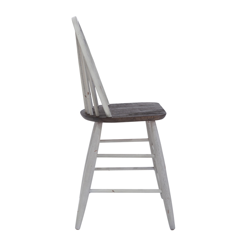Farmhouse White Windsor Back Counter Chair- Set of 2