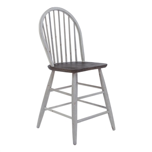 Farmhouse White Windsor Back Counter Chair- Set of 2