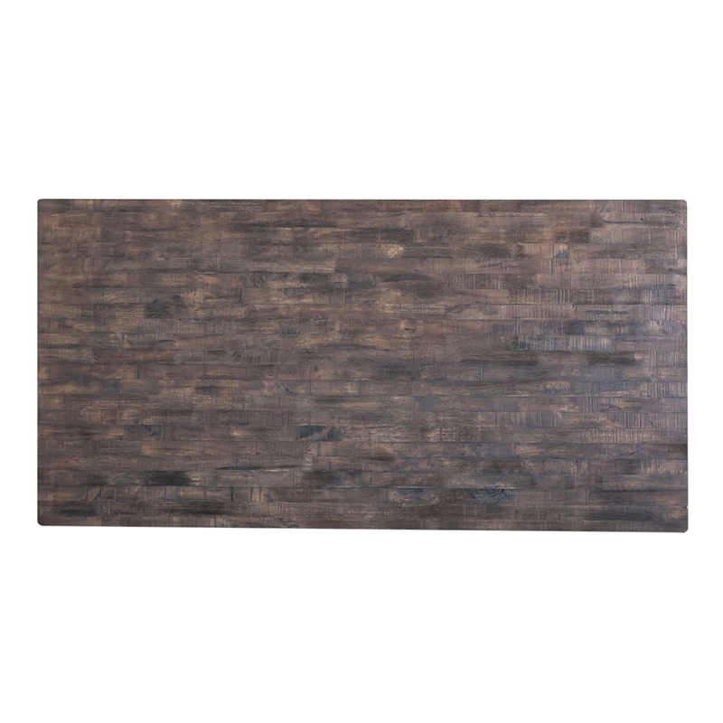 Farmhouse Transitional Rubberwood White Fixed Top Trestle Table