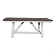 Farmhouse Transitional Rubberwood White Fixed Top Trestle Table