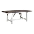 Farmhouse Transitional Rubberwood White Fixed Top Trestle Table