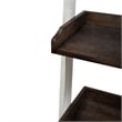 Farmhouse Transitional Rubberwood White Leaning Bookcase with 5 Shelves