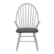 Farmhouse Transitional Rubberwood White Windsor Back Arm Chair