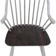 Farmhouse Transitional Rubberwood White Windsor Back Arm Chair