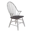 Farmhouse Transitional Rubberwood White Windsor Back Arm Chair
