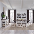 Farmhouse White 7 Piece Trestle Table Set