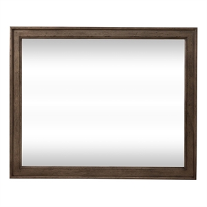 Americana Farmhouse Landscape Mirror - Dusty Taupe