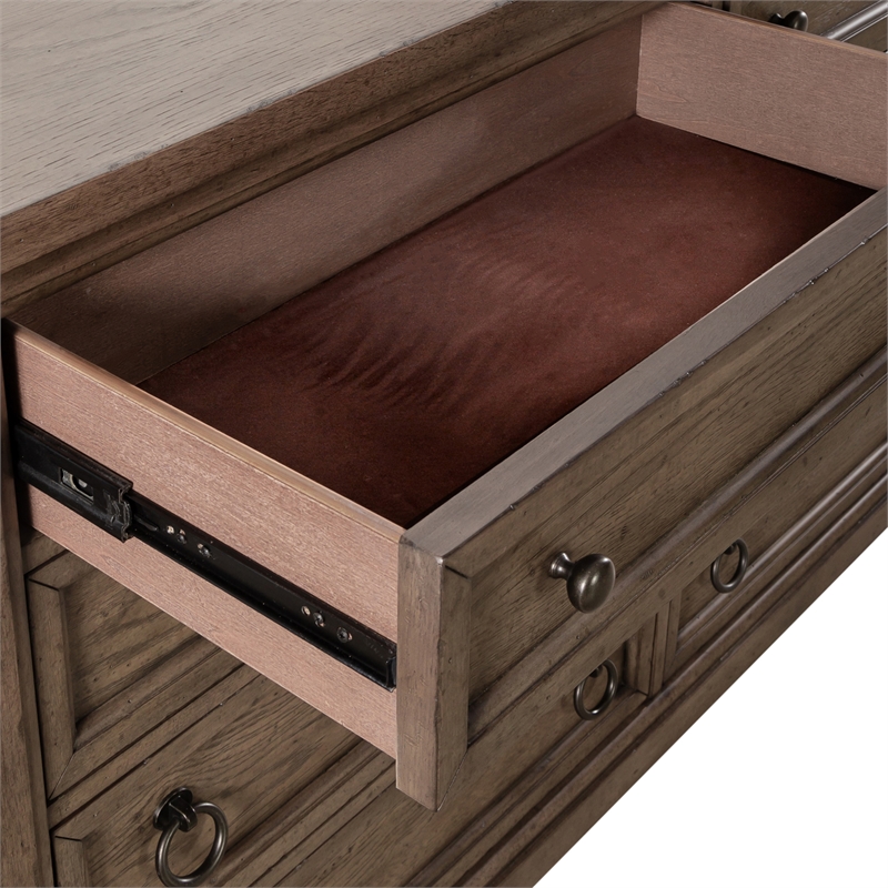 Americana Farmhouse 9 Drawer Dresser - Dusty Taupe