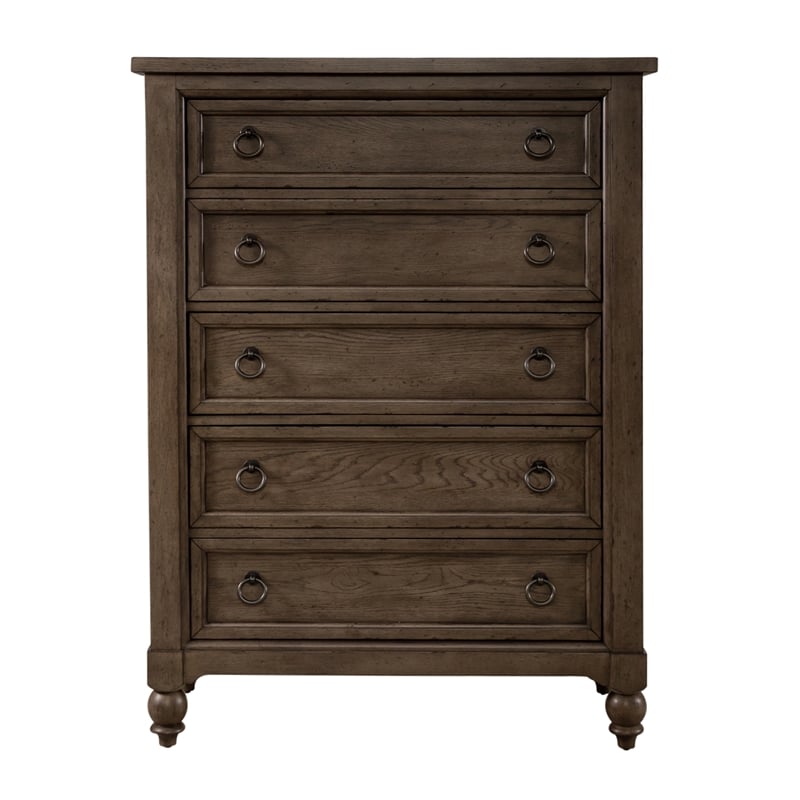 Americana Farmhouse 5 Drawer Chest - Dusty Taupe