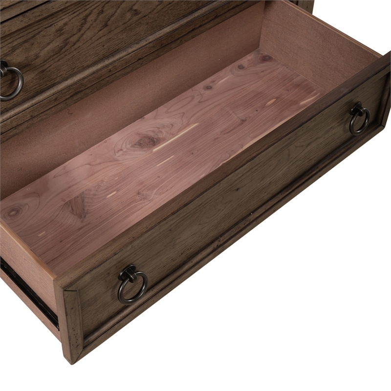 Americana Farmhouse 5 Drawer Chest - Dusty Taupe