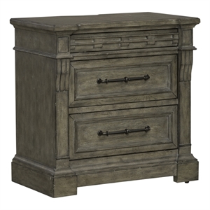 town and country 3 drawer nightstand w/ charging station