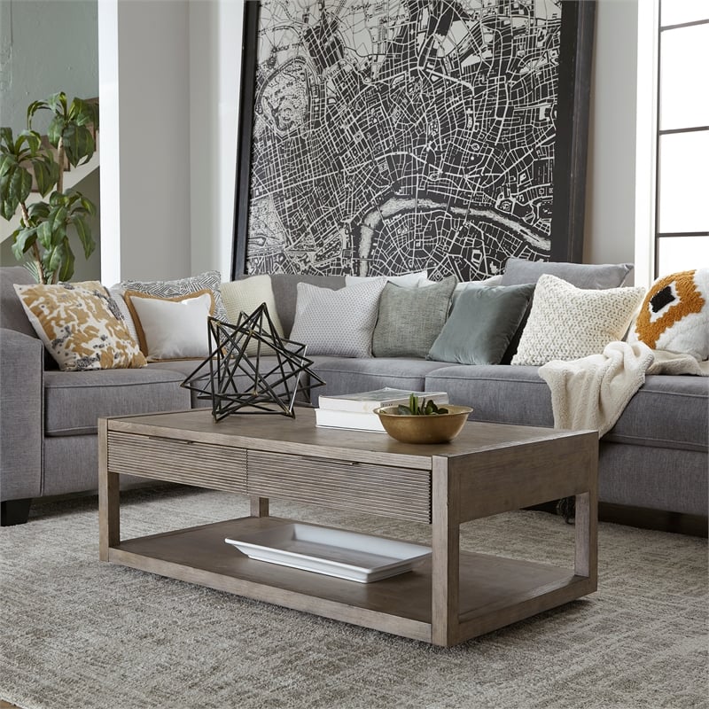 Bartlett Field Cocktail Table in Dusty Taupe