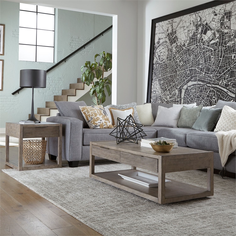 Bartlett Field Contemporary Wood 3 Piece Set (1-Cocktail 2-End Tables)