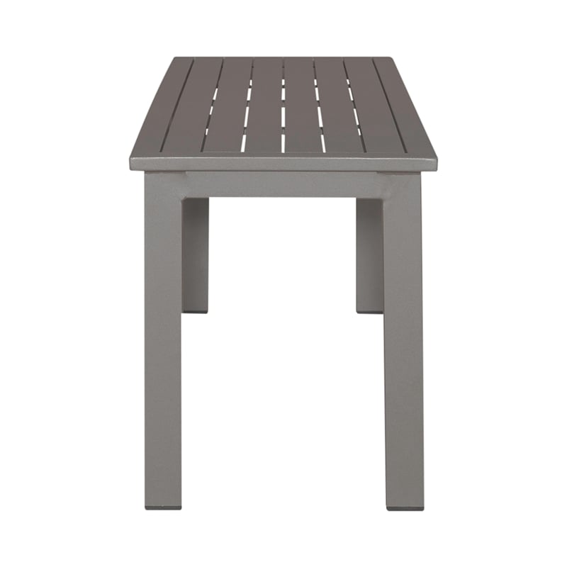 Liberty Furniture Plantation Key Aluminum Outdoor Dining Bench in Gray Granite