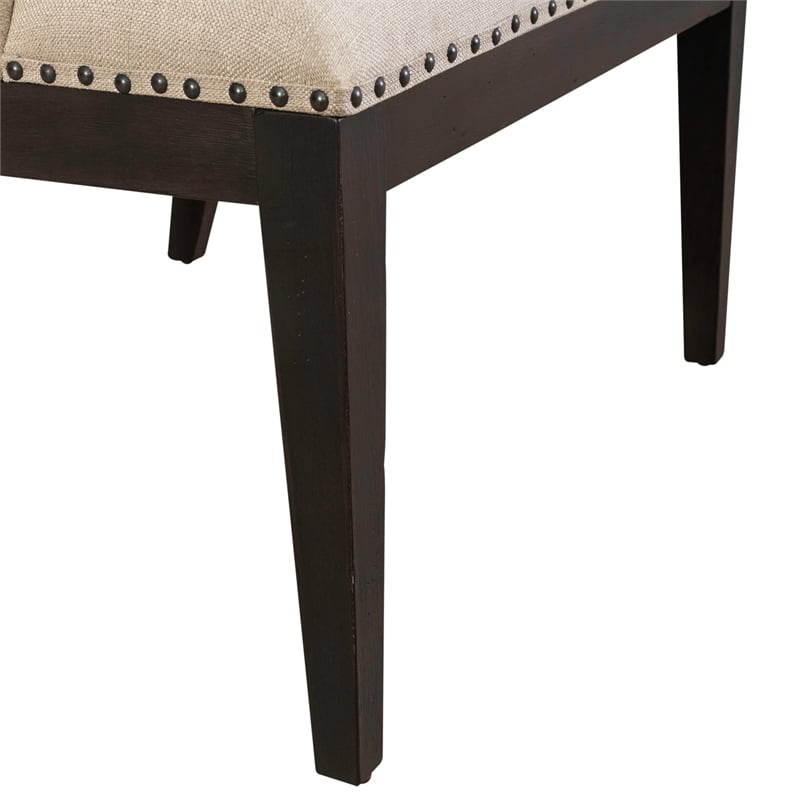 Americana Farmhouse Upholstered Shelter Dining Bench- Black